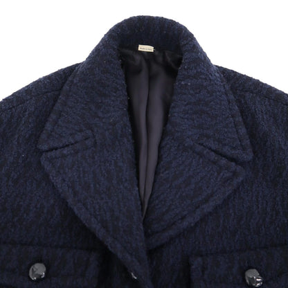 Gucci Tweed Boucle Coat Navy 36 — view 5