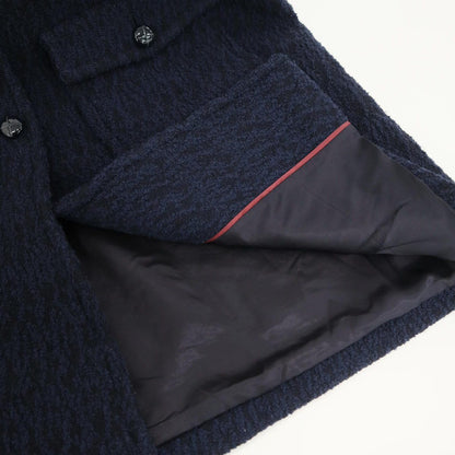 Gucci Tweed Boucle Coat Navy 36 — view 7