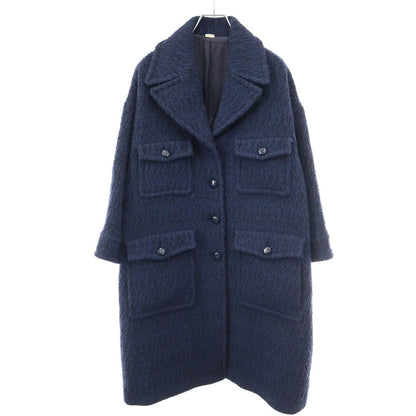 Gucci Tweed Boucle Coat Navy 36