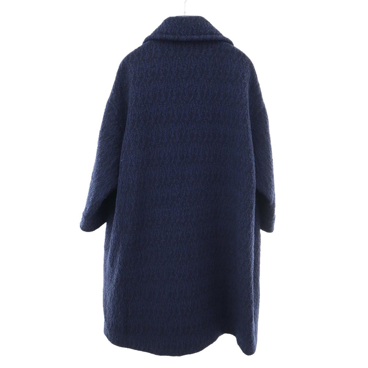 Gucci Tweed Boucle Coat Navy 36 — view 2