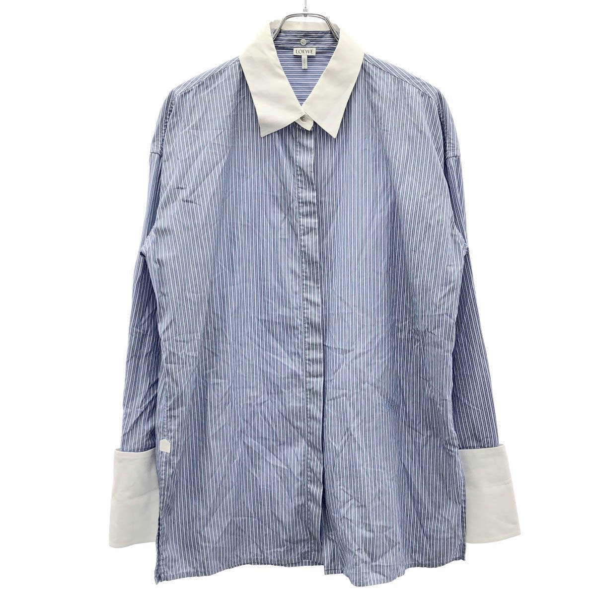 Loewe Striped Deconstructed Shirt White Blue 36