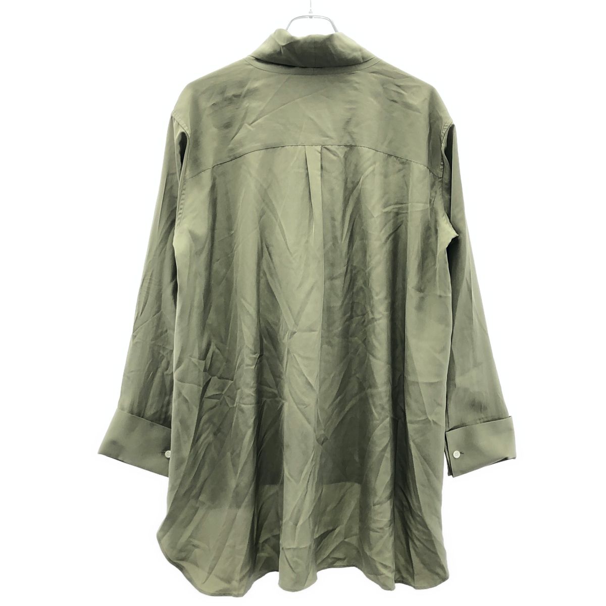 Loewe Anagram Embroidery V-neck Bow Tie Blouse Green 36 — view 2