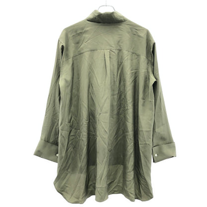 Loewe Anagram Embroidery V-neck Bow Tie Blouse Green 36 — view 2