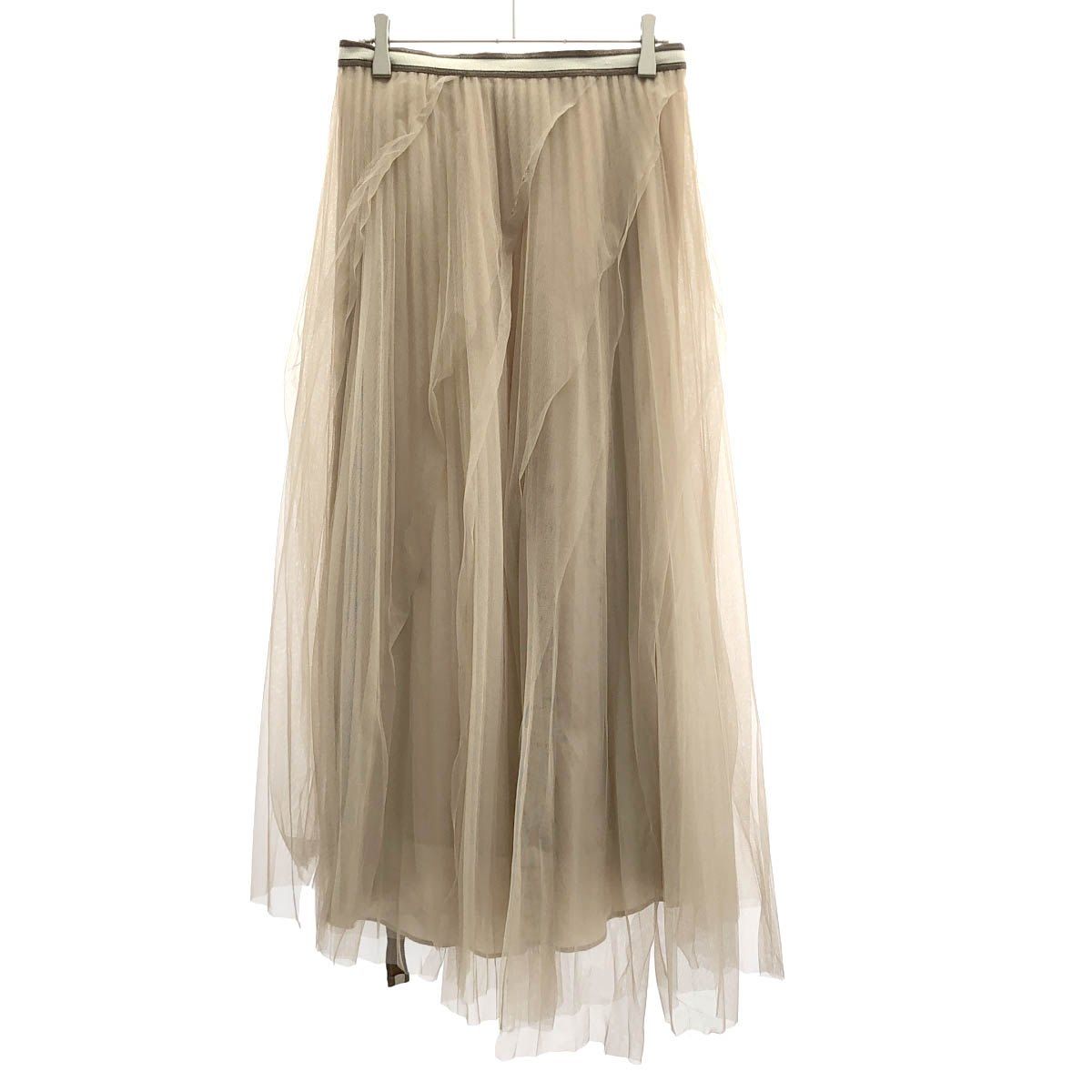 Brunello Cucinelli Tulle Skirt Beige 44 — view 2