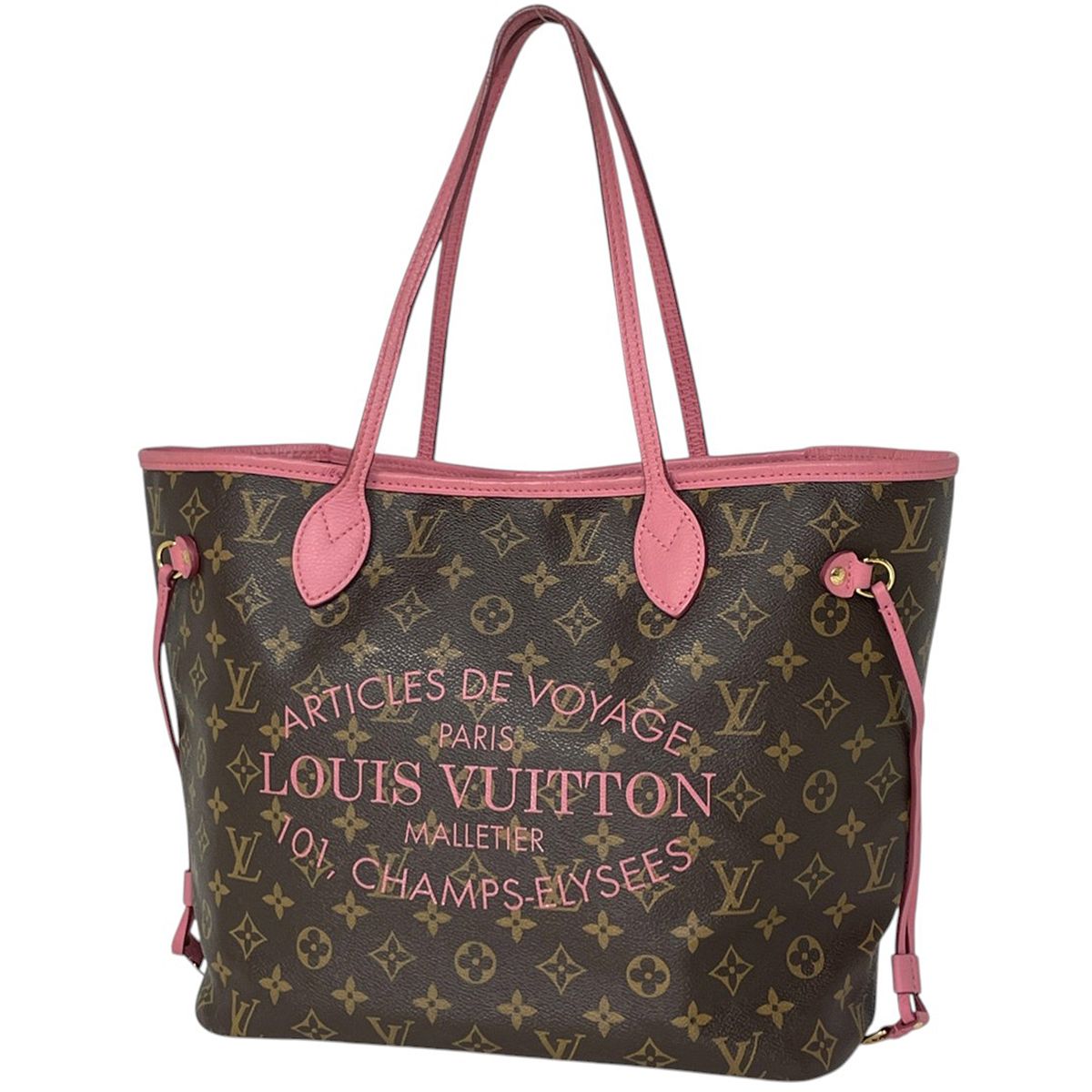 Louis Vuitton Neverfull MM Tote Bag Ikat Flower Monogram Brown Rose Vereur