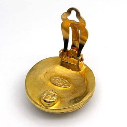 Chanel Earrings CC Logo Round Gold Plated — view 3