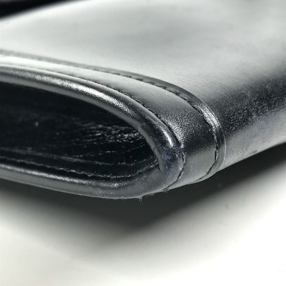 Hermes Clutch Jige PM H Logo Vintage Leather Black — view 7
