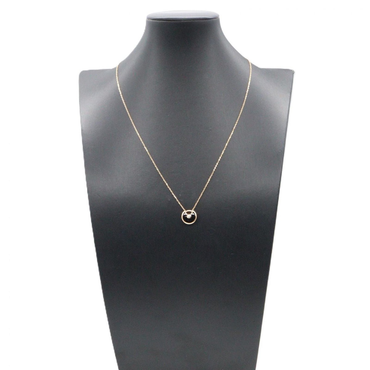 Cartier Necklace Amulette Onyx 45.5 18k Pink Gold Diamond — view 6