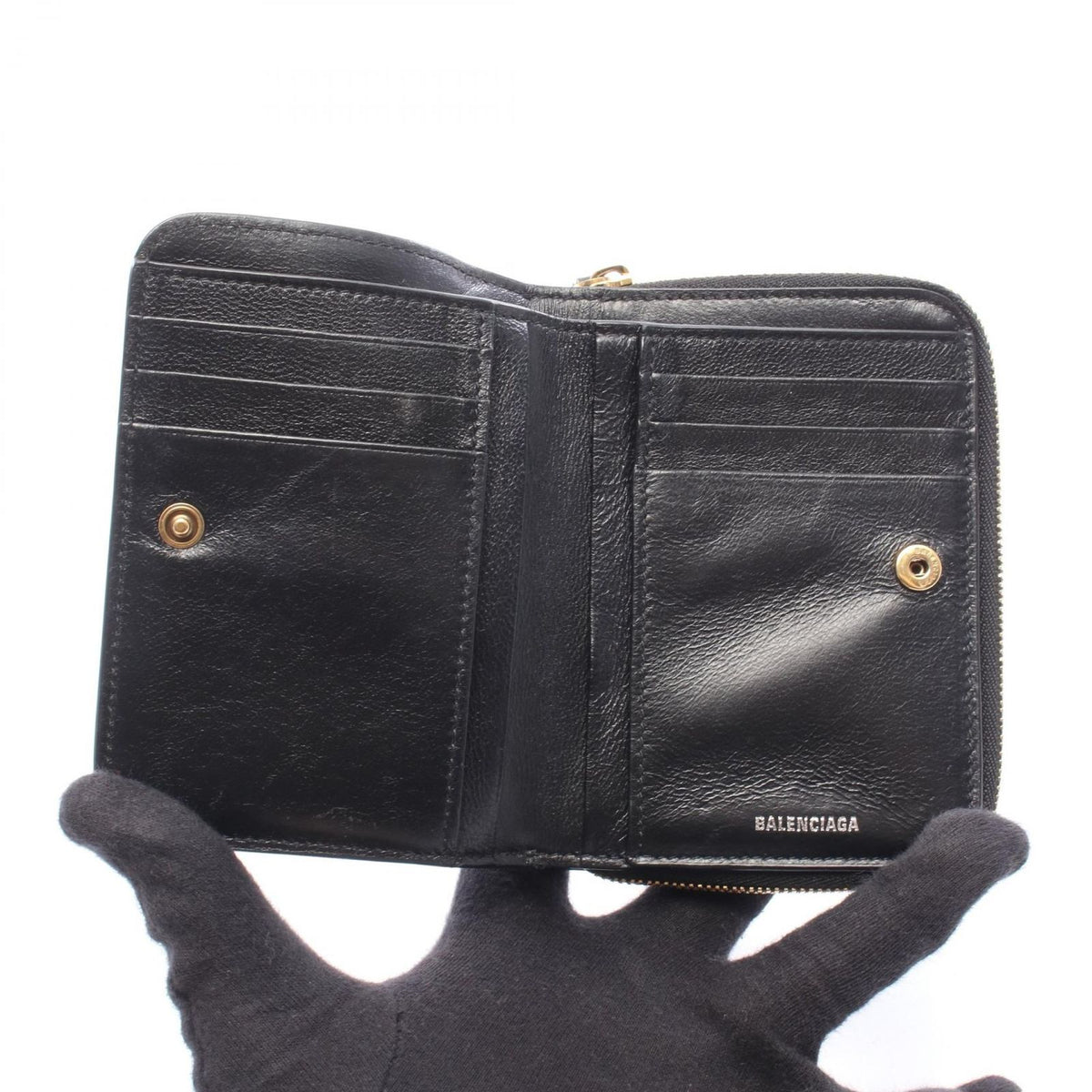 Balenciaga Bifold Wallet Black Leather — view 3