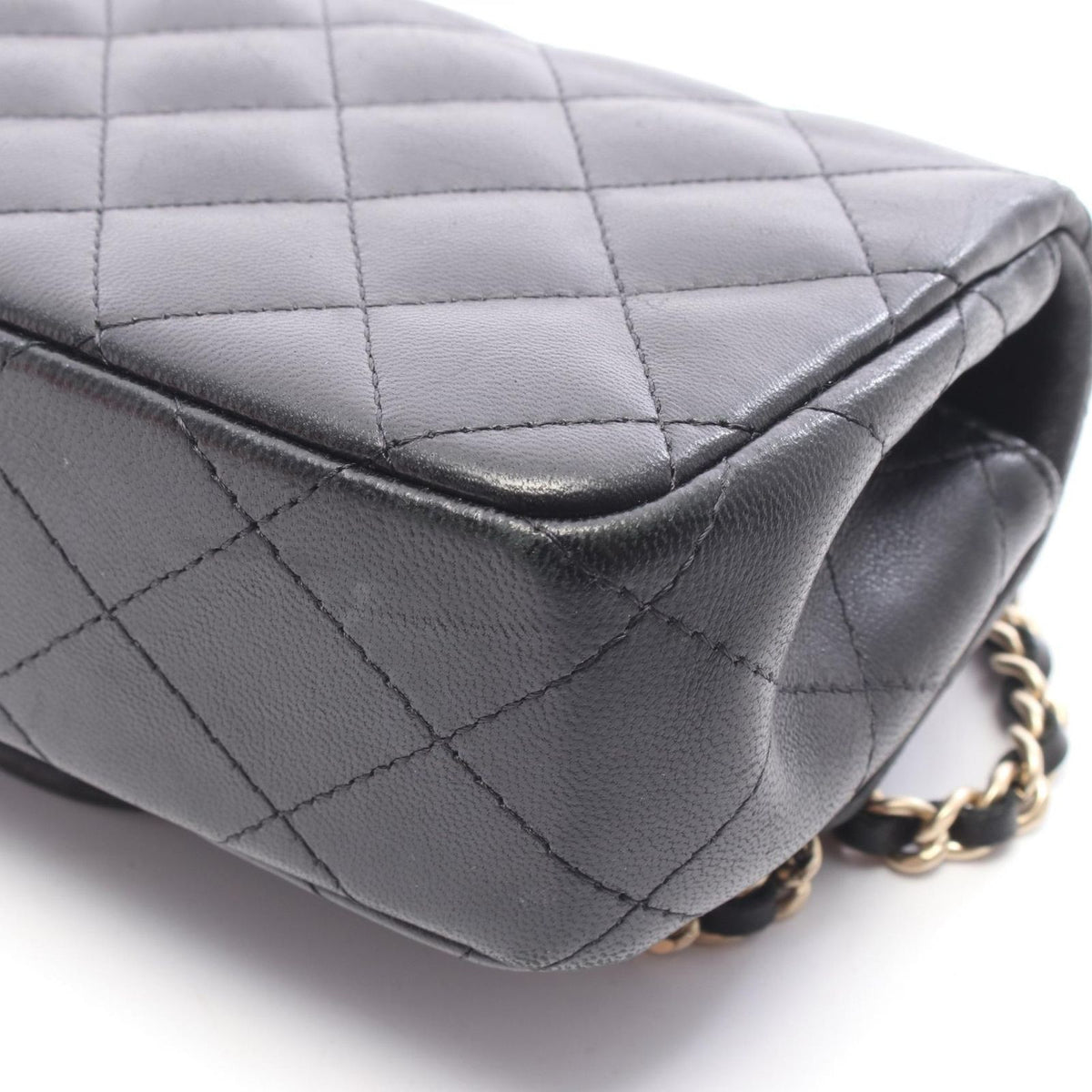 Chanel Shoulder Bag Quilted Small Flap Black Lambskin Chain — view 6