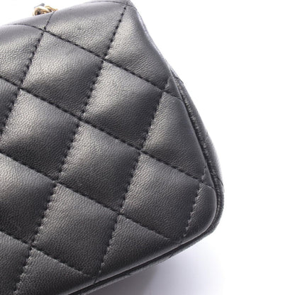 Chanel Shoulder Bag Quilted Small Flap Black Lambskin Chain — view 8