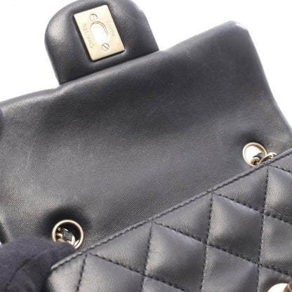 Chanel Shoulder Bag Quilted Small Flap Black Lambskin Chain — view 7