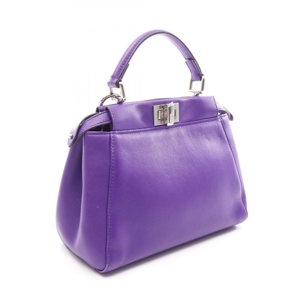 Fendi Handbag Mini Peekaboo Purple Leather — view 2