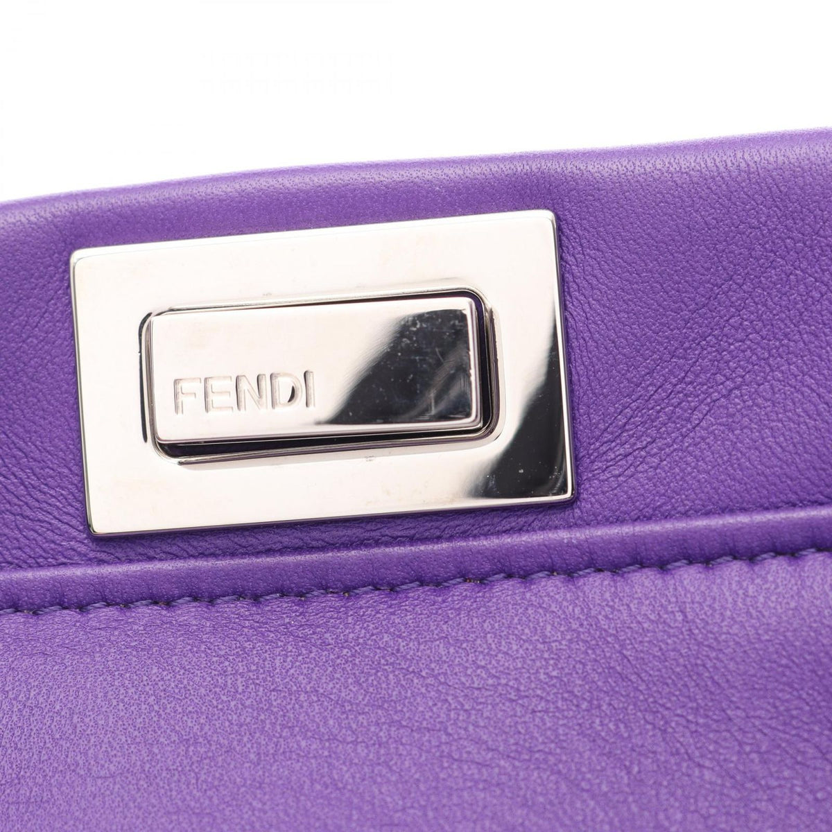 Fendi Handbag Mini Peekaboo Purple Leather — view 7