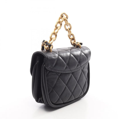 Chanel Shoulder Bag Quilted 2-Way Black Lambskin Small Flap Chain — view 2
