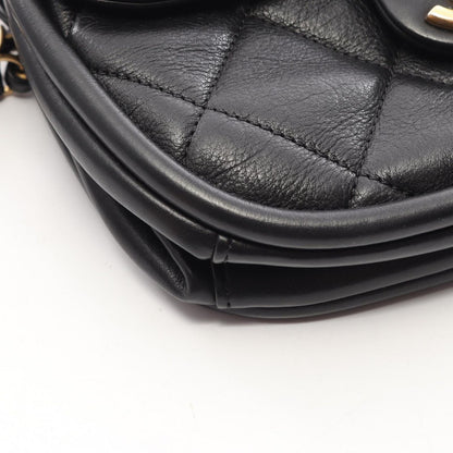 Chanel Shoulder Bag Quilted 2-Way Black Lambskin Small Flap Chain — view 7