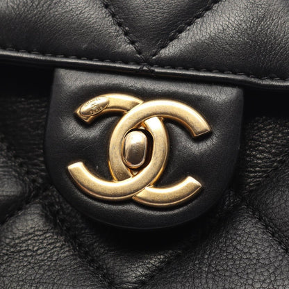 Chanel Shoulder Bag Quilted 2-Way Black Lambskin Small Flap Chain — view 6