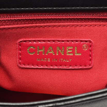 Chanel Shoulder Bag Quilted 2-Way Black Lambskin Small Flap Chain — view 4