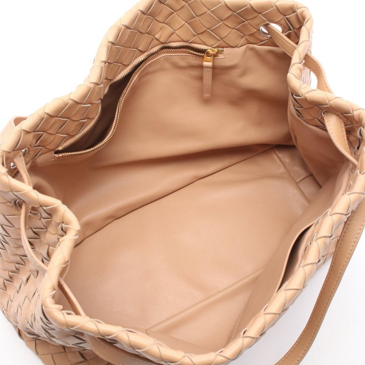 Bottega Veneta Tote Bag Intrecciato Light Beige Lambskin — view 3
