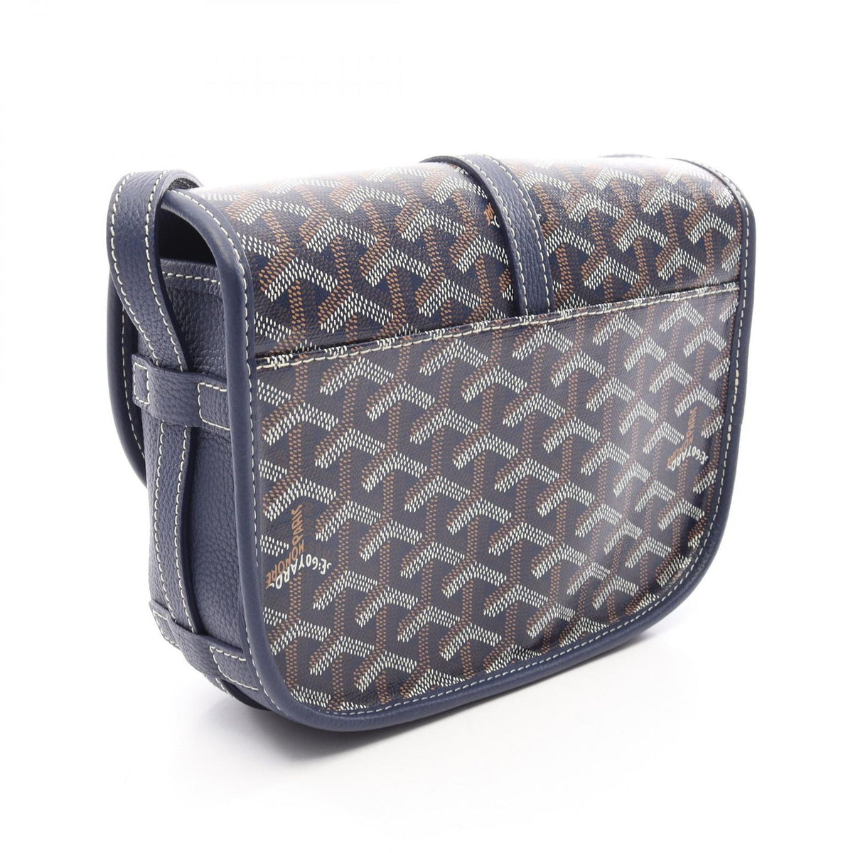 Goyard Shoulder Bag Belvedere PM Navy Brown White Leather — view 2
