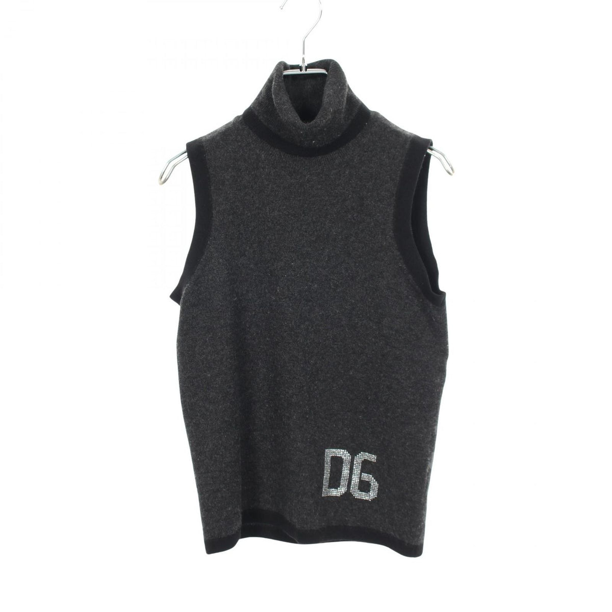 Dolce & Gabbana Knit Logo Turtleneck Sleeveless Cashmere Sweater