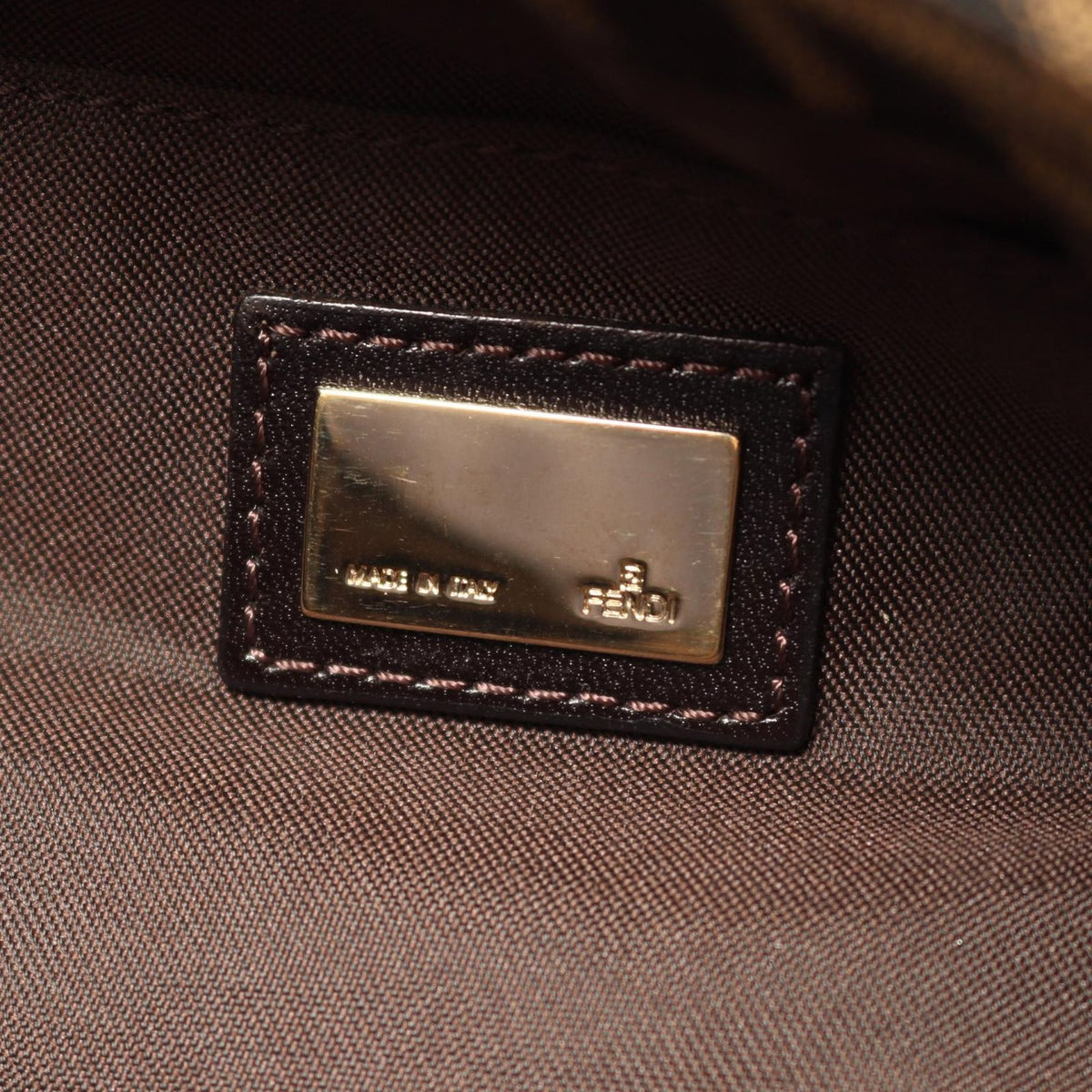 Fendi Shoulder Bag Zucca Brown Black Canvas Leather — view 4
