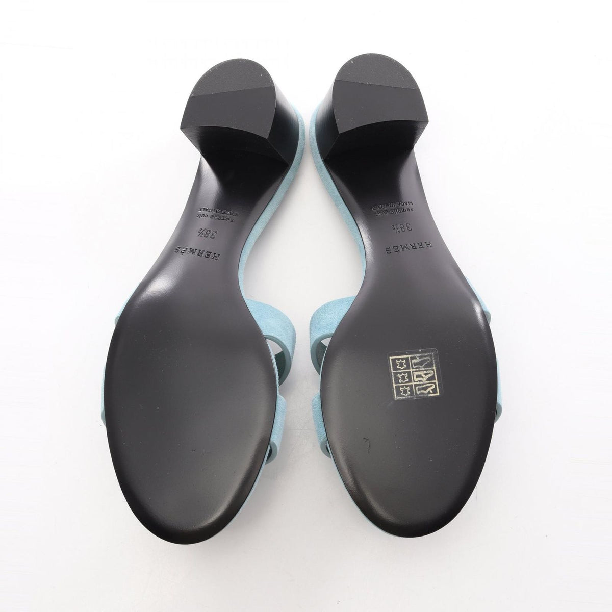 Hermes Sandals Oasis Blue Green Suede — view 4