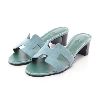 Hermes Sandals Oasis Blue Green Suede