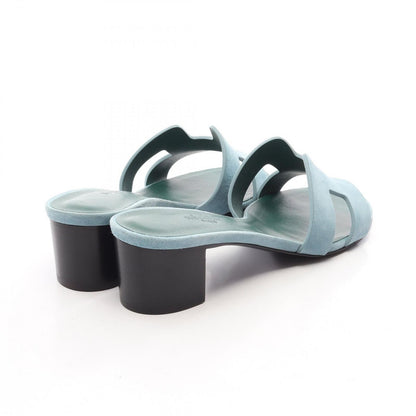 Hermes Sandals Oasis Blue Green Suede — view 2