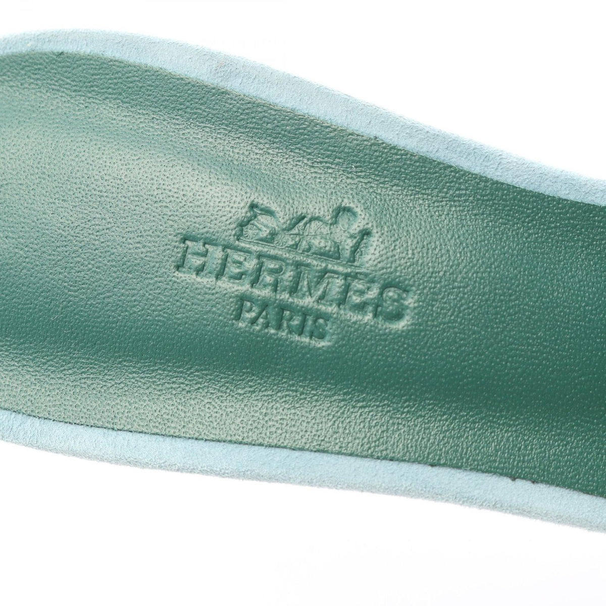 Hermes Sandals Oasis Blue Green Suede — view 5