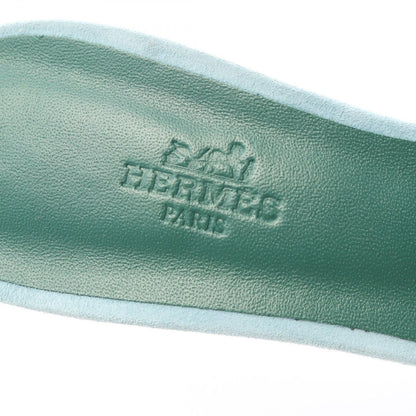 Hermes Sandals Oasis Blue Green Suede — view 5