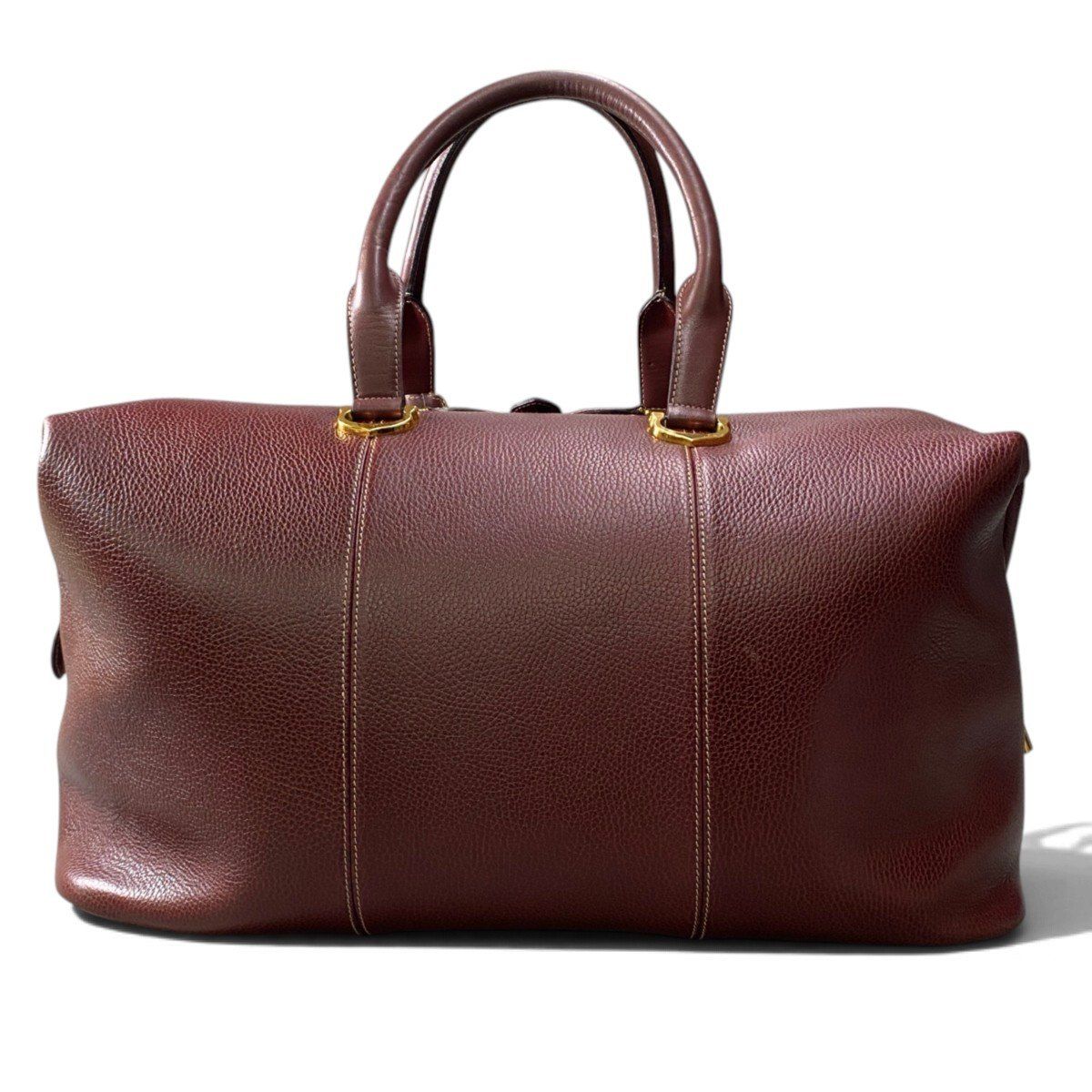 Cartier J4 Vintage Boston Bag Weekender Burgundy Leather — view 5