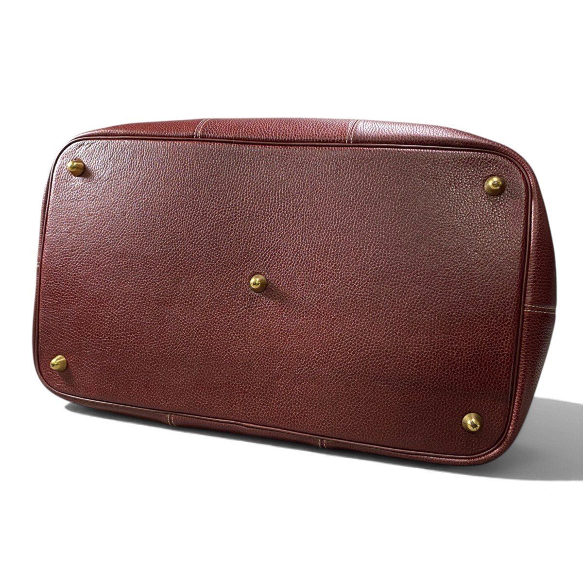 Cartier J4 Vintage Boston Bag Weekender Burgundy Leather — view 7