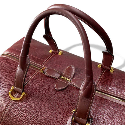 Cartier J4 Vintage Boston Bag Weekender Burgundy Leather — view 6