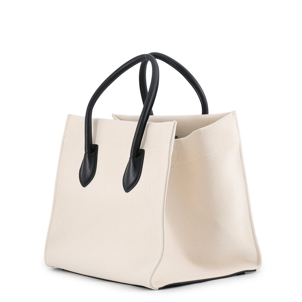Celine Tote Bag Luggage Phantom Medium Canvas Leather Black — view 2