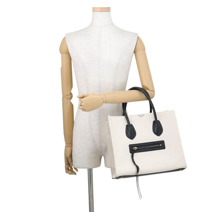Celine Tote Bag Luggage Phantom Medium Canvas Leather Black — view 4