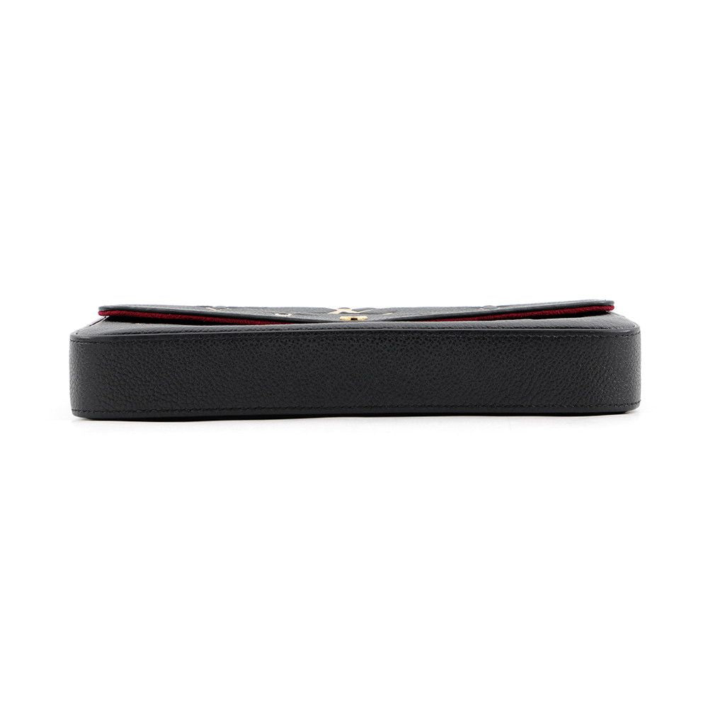 Louis Vuitton Chain Wallet Bicolor Monogram Empreinte Pochette Felicie Black — view 3