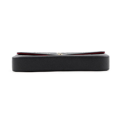Louis Vuitton Chain Wallet Bicolor Monogram Empreinte Pochette Felicie Black — view 3
