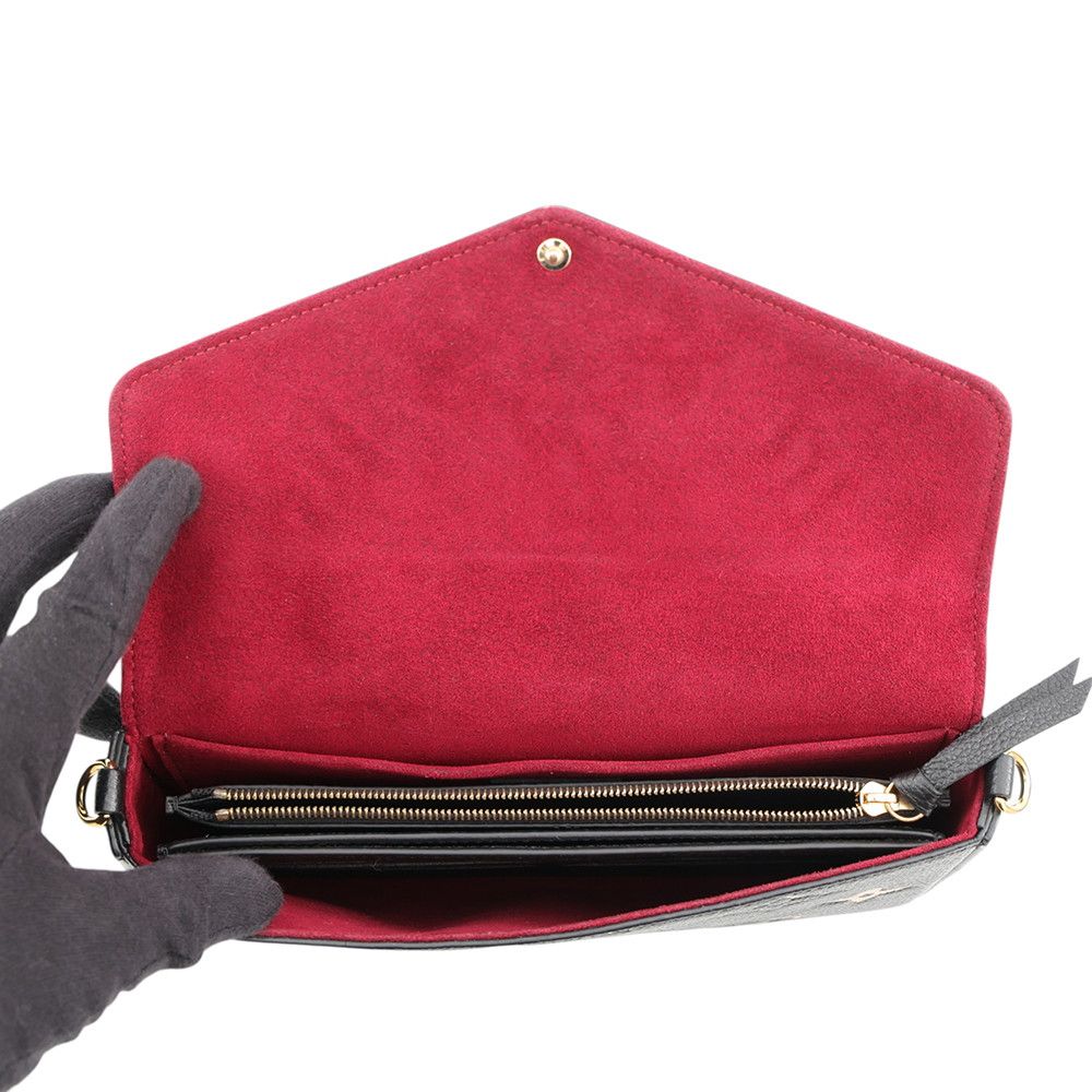 Louis Vuitton Chain Wallet Bicolor Monogram Empreinte Pochette Felicie Black — view 5