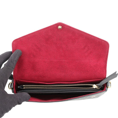 Louis Vuitton Chain Wallet Bicolor Monogram Empreinte Pochette Felicie Black — view 5