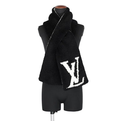 Louis Vuitton Scarf Comfy Wool Nylon LV Signature Reversible White Black — view 3