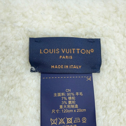 Louis Vuitton Scarf Comfy Wool Nylon LV Signature Reversible White Black — view 8