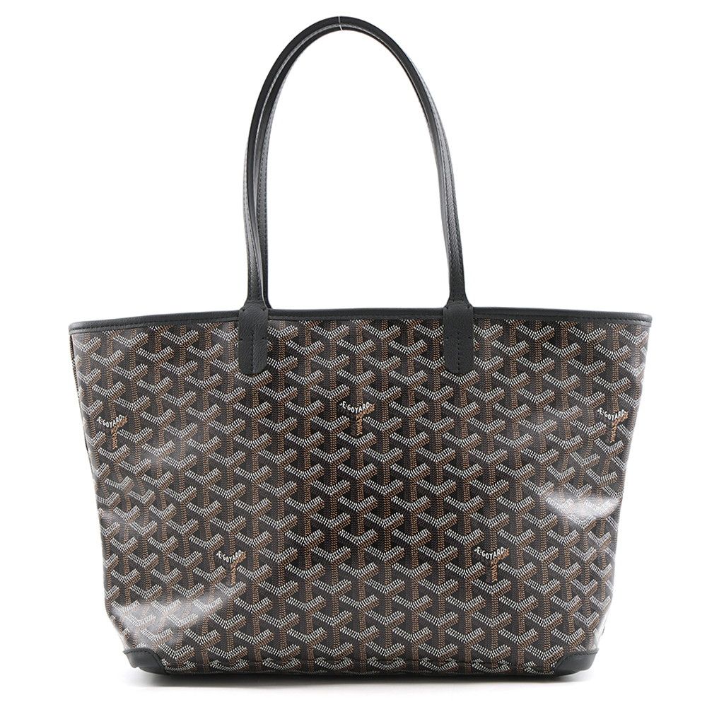 Goyard Tote Bag Artois PM Leather Black Herringbone