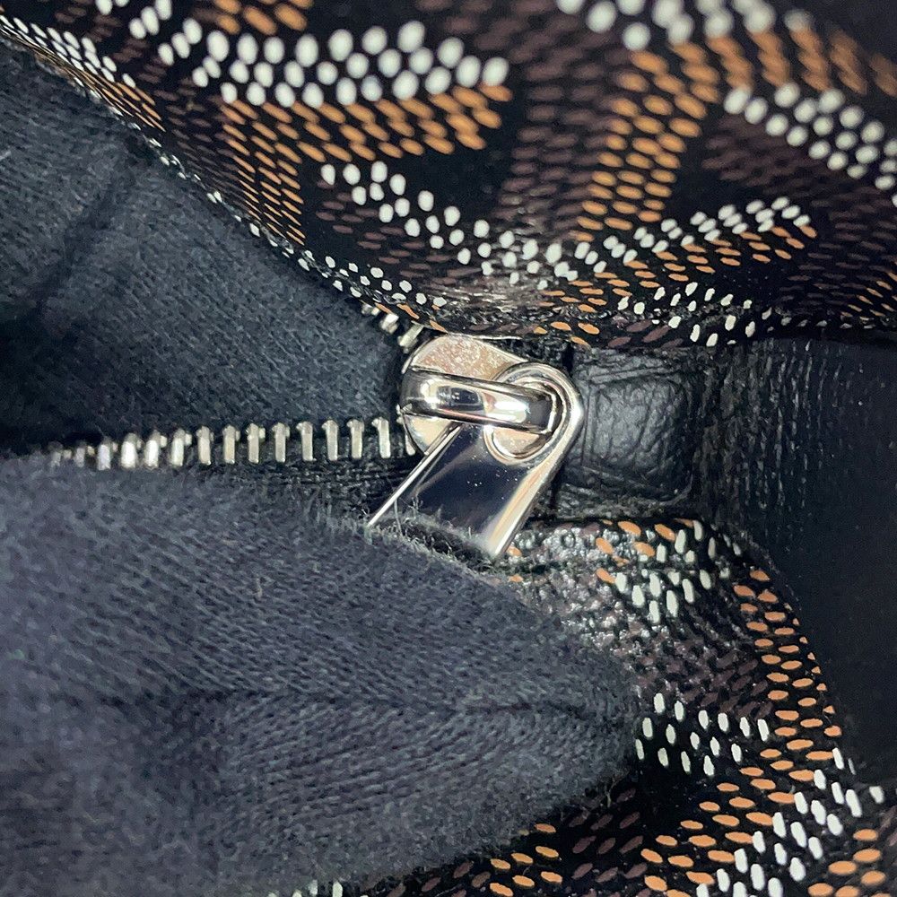 Goyard Tote Bag Artois PM Leather Black Herringbone — view 7