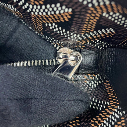 Goyard Tote Bag Artois PM Leather Black Herringbone — view 7