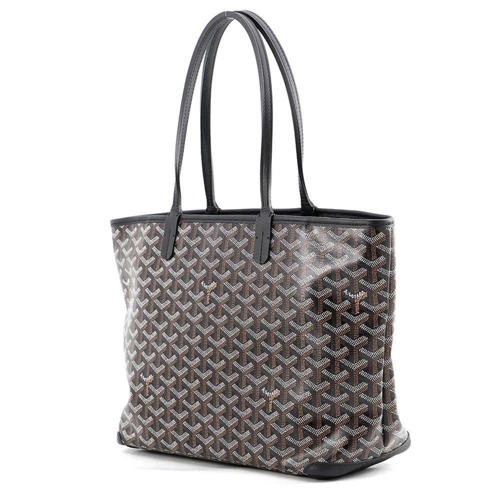 Goyard Tote Bag Artois PM Leather Black Herringbone — view 2
