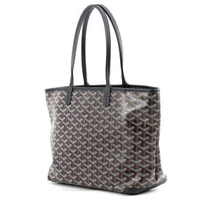 Goyard Tote Bag Artois PM Leather Black Herringbone — view 2