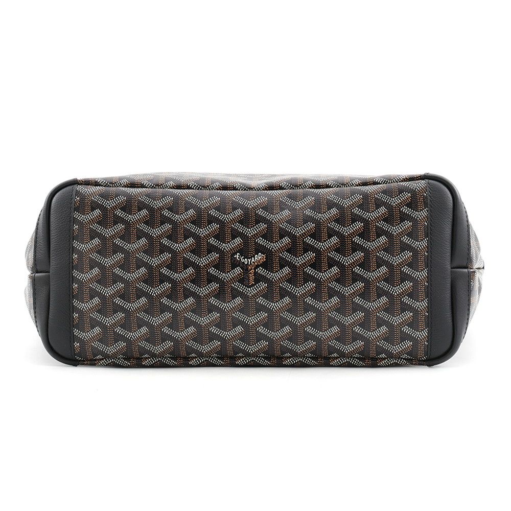 Goyard Tote Bag Artois PM Leather Black Herringbone — view 3