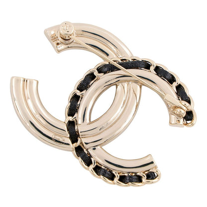 Chanel Brooch CC Logo Rhinestone Faux Pearl Lambskin — view 3