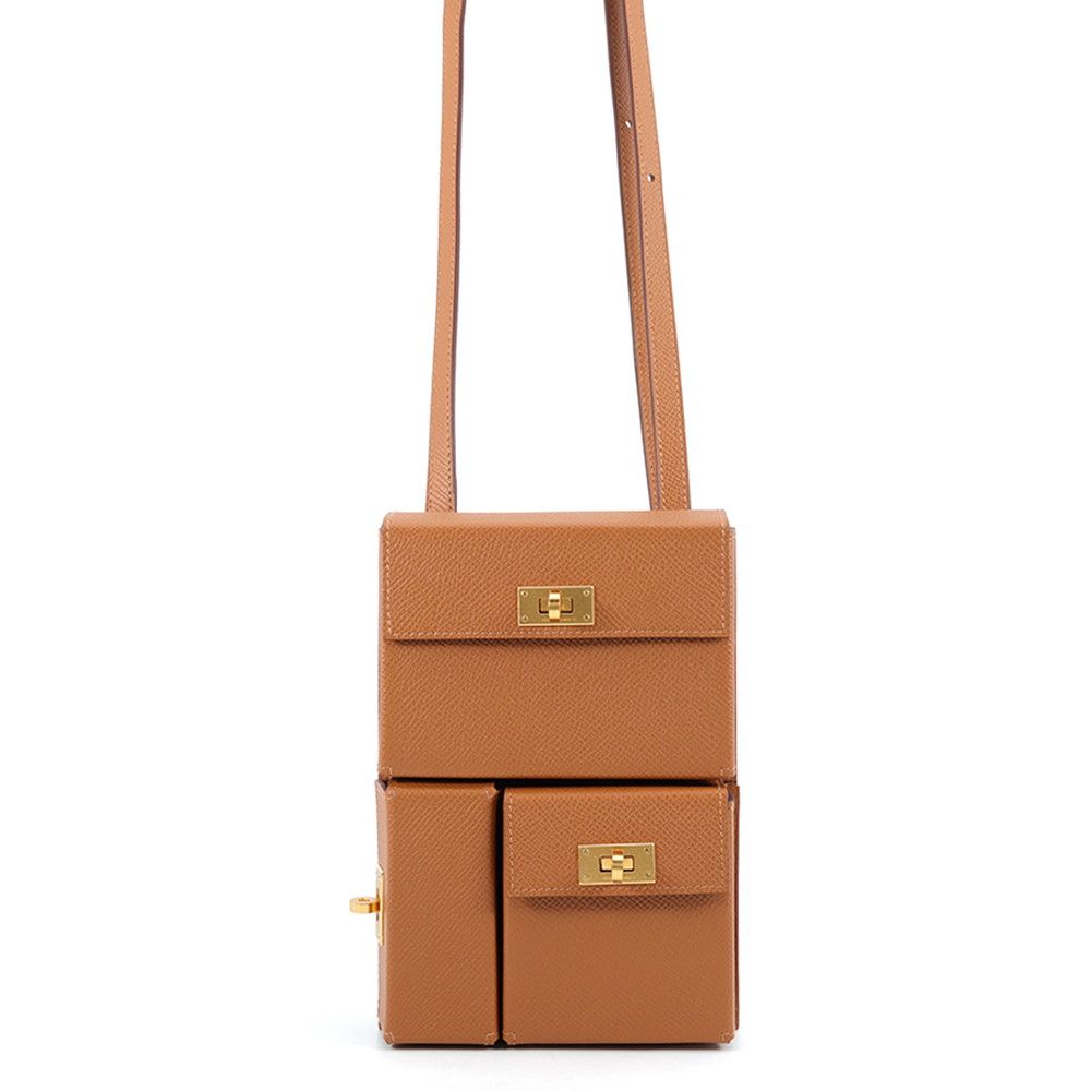 Hermes Kelly Multi Pocket to Go Pouch Gold Epsom